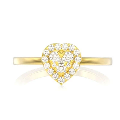 Mosaic Heart Ring 14k   