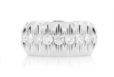 Stone Pyramid Set Ring 14k   