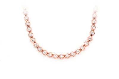 2pt Crown Set Diamond Necklace 14k Solid Gold 3.75ctw