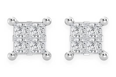 1.00ctw Quad Stud Diamond Earrings 14k Solid Gold 