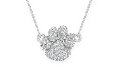 Bubbly Dog Paw Necklace Pendant 14k   