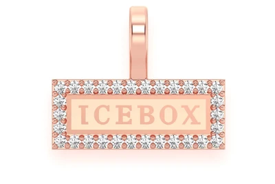 Icebox Logo Diamond Pendant 14k Solid Gold 0.10ctw
