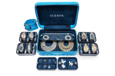 Icebox Leather World Traveler Watch Case - 8 Watches