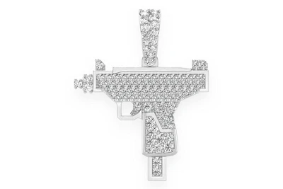 Uzi Handgun Pendant 14k   