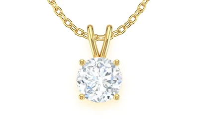 0.50ct Round Solitaire Diamond Pendant 14k Solid Gold
