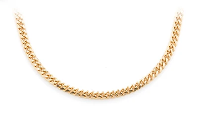 3.5MM Miami Cuban 14k Solid Gold Chain