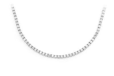 2pt Prong Set Tennis Necklace 14k Solid Gold 5.50ctw