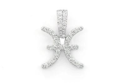 Pisces Zodiac Diamond Pendant 14k Solid Gold 0.75ctw