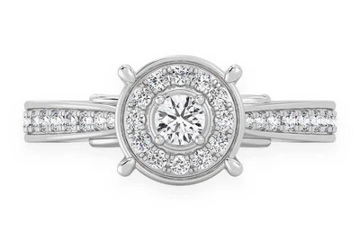 .50ctw - Round Halo - Diamond Engagement Ring - All Natural