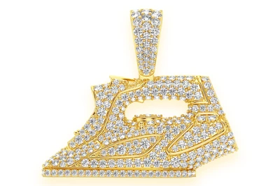 Iron Diamond Pendant 14k Solid Gold 2.00ctw