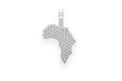 Africa Continent Pendant 14k   
