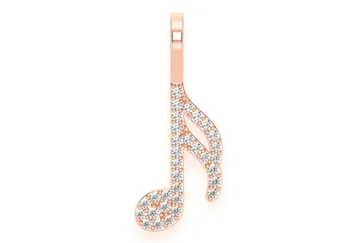 Semiquaver Music Note Pendant 14k   