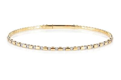 Rectangle Bar And Diamond Bracelet 14k Solid Gold 0.50ctw 