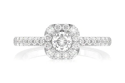 Thav Square Halo Ring 14k   