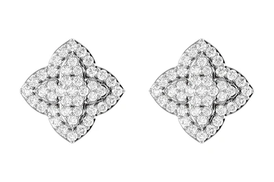 Layered 4 Point Star Diamond Studs 14k Solid Gold 0.45ctw