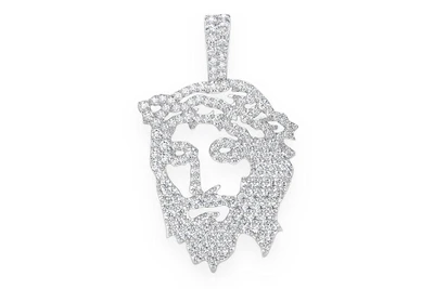 Jesus Stencil Pendant 14k   
