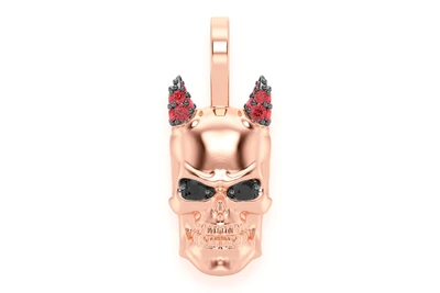 Devil Horned Skull Pendant 14k   