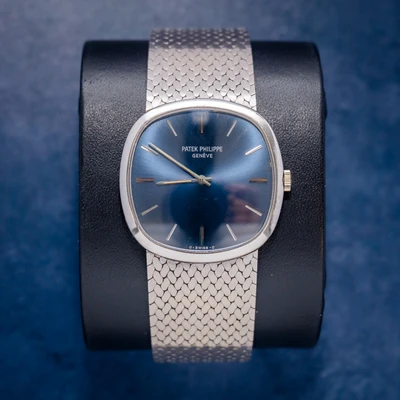 Patek Philippe Ellipse - 33MM - (ref. 3544) - 18k White Gold - Blue Dial - 114.24 Grams