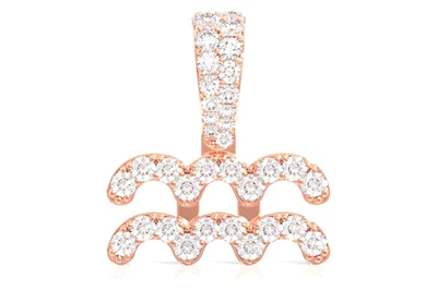 Aquarius Zodiac Pendant 14k   