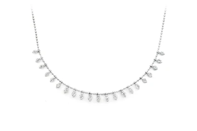 21 Stone Diamond Necklace 14k Solid Gold 0.75ctw