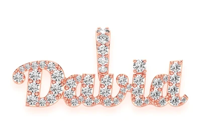 Custom Bold Script Letter Nameplate Pendant