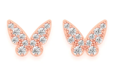Mini Butterfly Stud Earrings 14k   0.15ctw