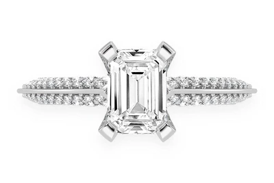Kifey - 1.00ct Emerald Cut Solitaire - Knife Edge - Diamond Engagement Ring - All Natural