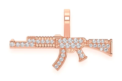 Ak47 Gun Pendant 14k   