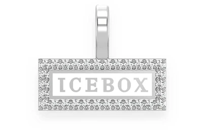 Icebox Logo Diamond Pendant 14k Solid Gold 0.10ctw
