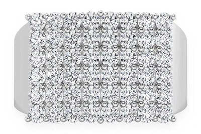 Rectangular Curve Diamond Ring 14k Solid Gold 1.65ctw