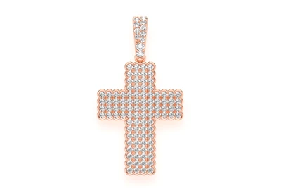Bezel Cross Pendant 14k   