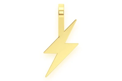 Lightning Bolt Emoji Pendant 14k Solid Gold