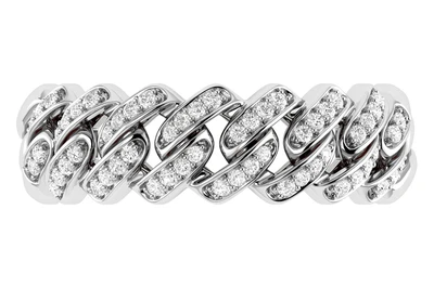 Cuban Link Diamond Ring 14k Solid Gold 0.15ctw