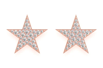 Five Point Star Stud Earrings 14k   0.40ctw