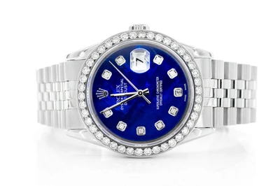 Rolex Datejust 36MM Steel (16234) - 2.00ctw Diamond Bezel