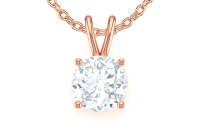 Round Solitaire Pendant 14k   