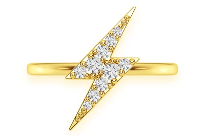 Lightning Bolt Ring 14k   