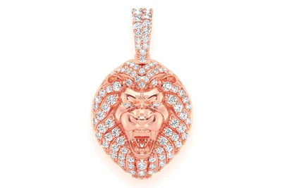 Lion Head Pendant 14k   
