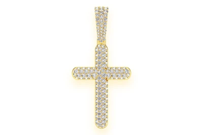 Bubbly Cross Pendant 14k   