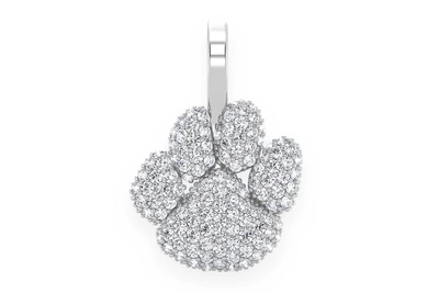 Dog Paw Pendant 14k   
