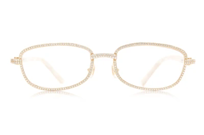 Cartier Glasses Iced Out Diamond Rims - 3.50ctw - Yellow Gold