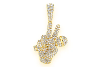 Peace Sign Mic Pendant 14k   