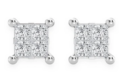0.25ctw Quad Stud Diamond Earrings 14k Solid Gold 