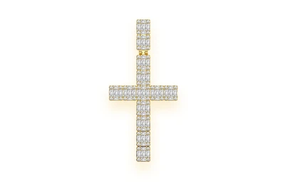 Royal Baguette Cross Pendant 14k   