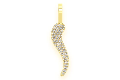 Italian Horn Pendant 14k   