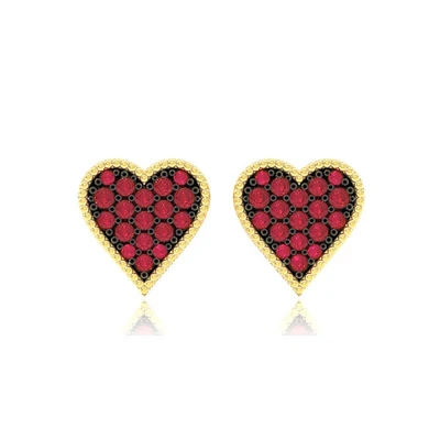 Heart Playing Card Earrings 14k   0.30ctw