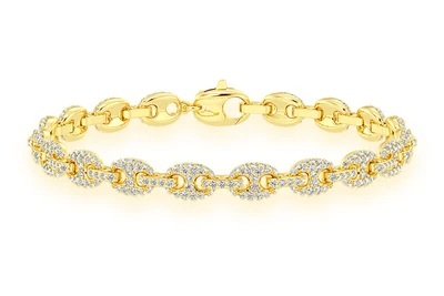 5MM Mariner Link Diamond Bracelet 14k Solid Gold 2.75ctw