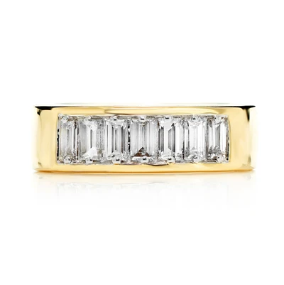Diamond Baguette Channel Set Band Ring 14k Solid Gold 0.75ctw