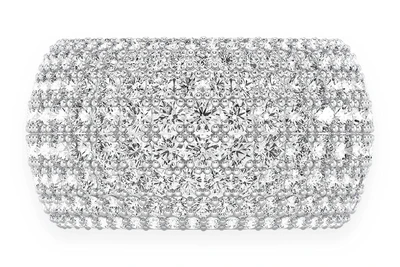 Eight Row Diamond Band 14k Solid Gold 3.25ctw