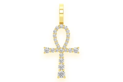 Mini Graduated Ankh Pendant 14k   